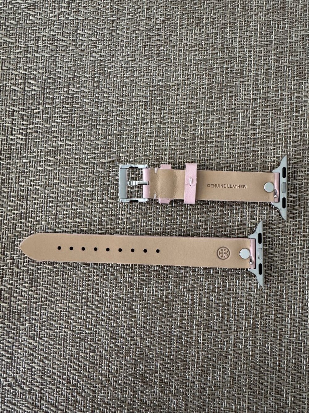 NEW Tory Burch The T Pink Blush Leather 14 mm Strap Band Apple Watch 11 42 mm - Picture 6 of 12